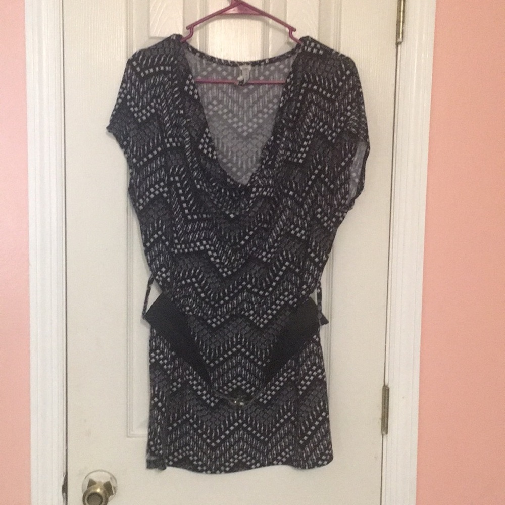 Black multi colored blouse